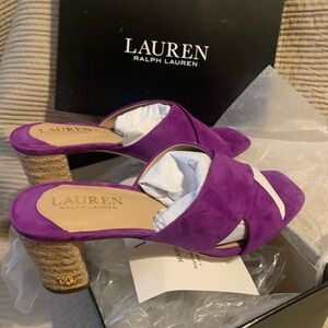 Ralph Lauren Purple Heels with Crisscross Design